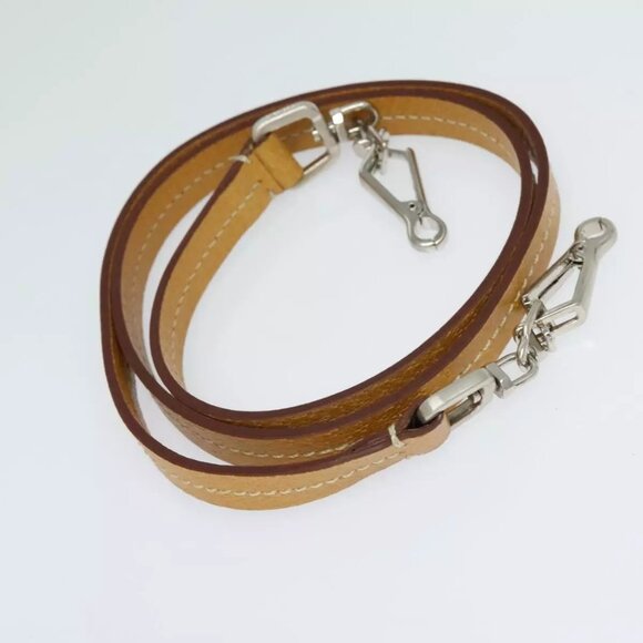 PRADA 2way Hand Bag Canvas Leather Beige Silver Auth - Picture 4 of 16